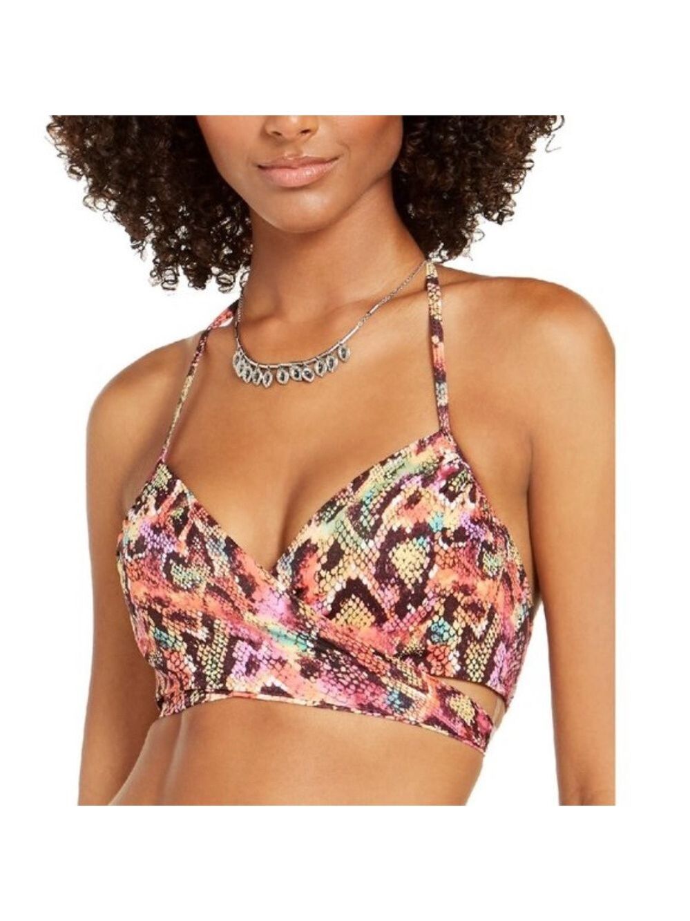 Sundazed Reptilia Print Bra Sized Halter Swim Top